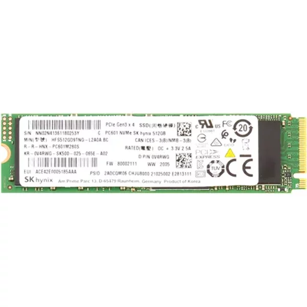 Dell V4RWG | 512GB Pci Express Nvme 3.0 X4 M.2 2280 Solid State Drive-image