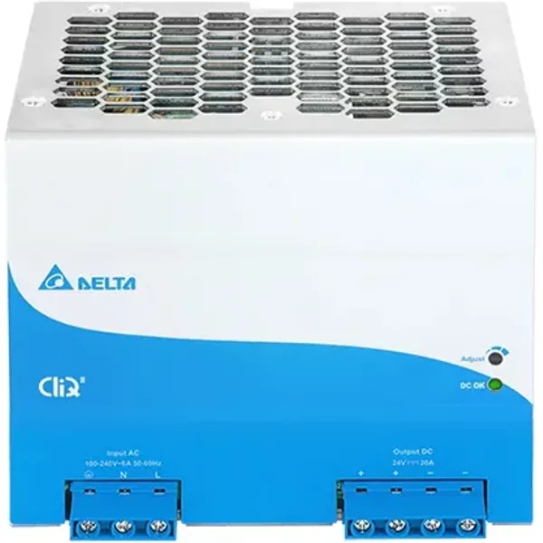 Delta DRP024V480W1BA | 480-Watt 24V 20A Din Rail Power Supply-image