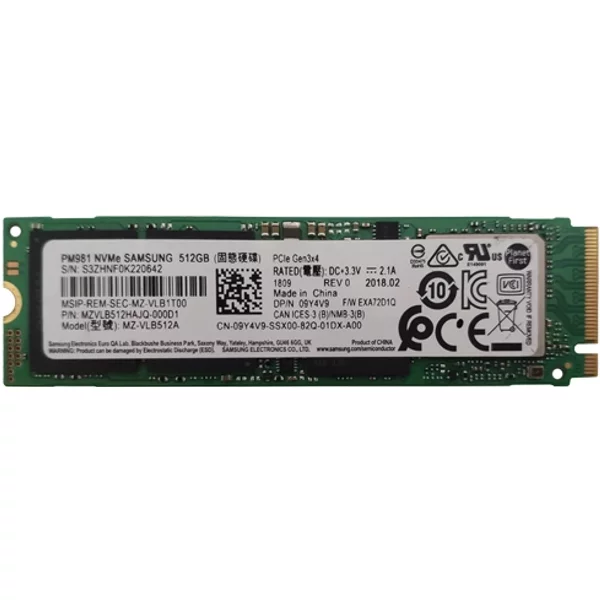 Samsung MZVLB512HAJQ-000D1 | PM981 512GB Triple-Level-Cell Pci Express Nvme 3.0 X4 M.2 Solid State Drive-image