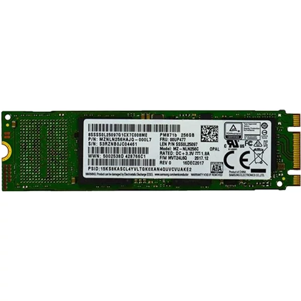 Samsung MZ-NLN256C | Pm871B Series 256GB Triple-Level Cell Sata 6Gb/S Mainstream Endurance (AES-256) M.2 2280 Solid State Drive-image