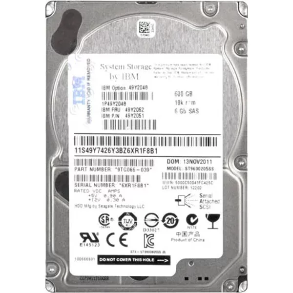 IBM 49Y7426 | 600GB 10000RPM SAS 6Gb/S Hot Swappable 2.5-Inch Hard Drive-image