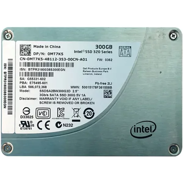 Dell MT7K5 | 300GB Multi-Level Cell Sata 3Gb/S Read Intensive 2.5-Inch Solid State Drive For Poweredge Servers-image