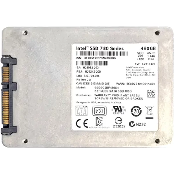 Intel SSDSC2BP480G4R5 | 730 480GB Multi-Level Cell Sata 6Gb/S 2.5-Inch Solid State Drive-image