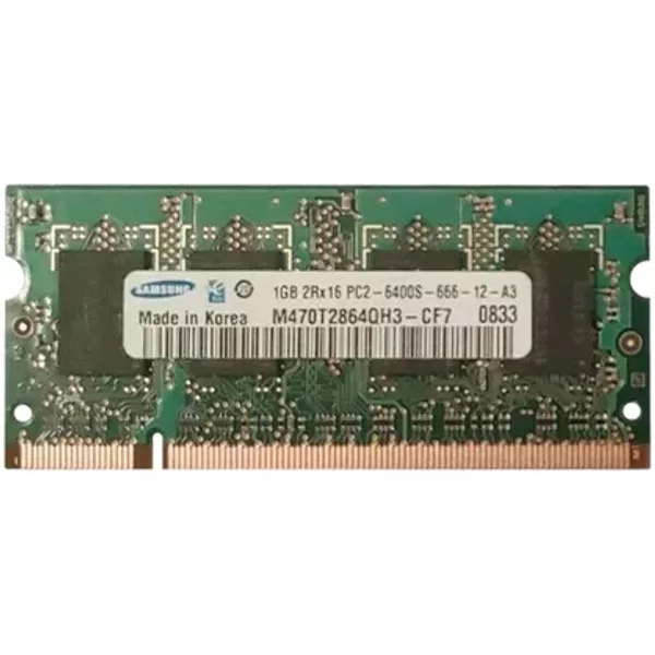 Samsung M470T2864QH3-CF7 | 1GB Ddr2-800Mhz PC2-6400 Non-Ecc Unbuffered Sodimm CL6 2Rx16 1.8V 200-Pin Memory Module-image