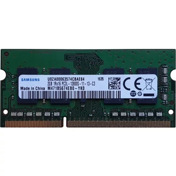 Samsung M471B5674EB0-YK0 | 2GB Ddr3-1600Mhz PC3-12800 Non-Ecc Unbuffered Sodimm CL11 1Rx16 1.35V 204-Pin Memory Module-image