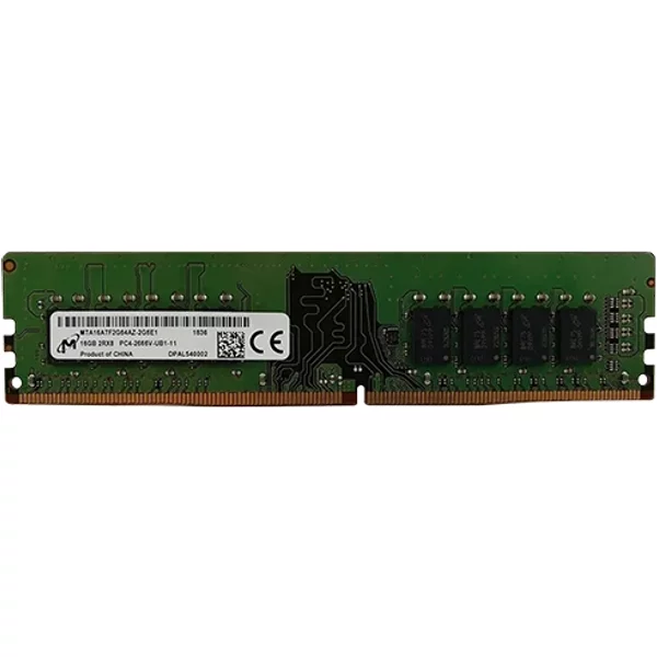 Micron MTA16ATF2G64AZ-2G6E1 | 16GB Ddr4-2666Mhz PC4-21300 Non-Ecc Unbuffered Udimm CL19 2Rx8 1.2V 288-Pin Memory Module-image