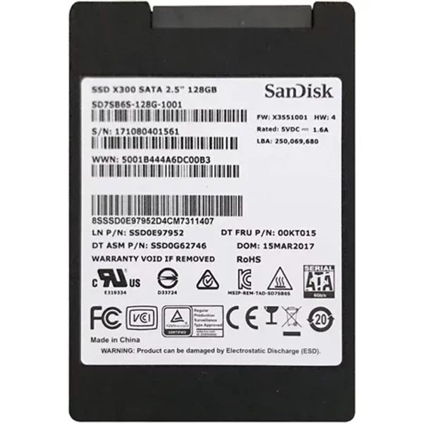 Lenovo 00KT015 | 128GB Sata 6Gb/S 2.5-Inch Solid State Drive-image