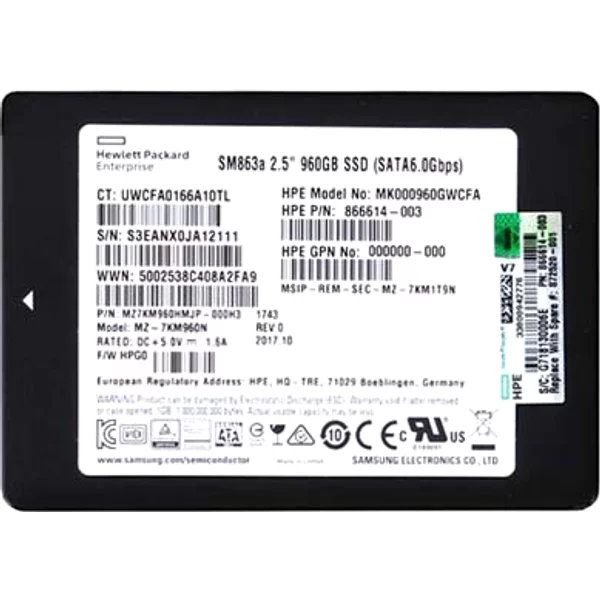 Hp 872520-001 | 960GB Sata 6Gb/S Mixed Use 2.5-Inch Solid State Drive-image