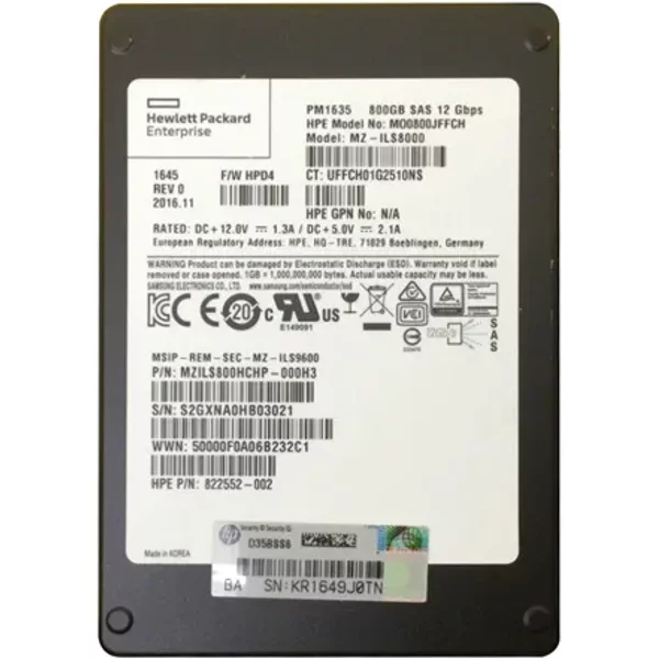 Hp 822552-002 | 800GB Sas 12Gb/S Mixed Use 2.5-Inch Solid State Drive-image