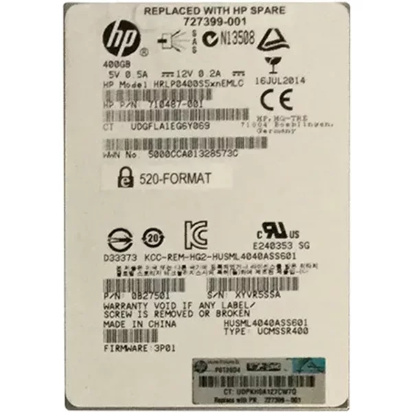 Hp 727399-001 | 400GB Multi-Level Cell Sas 6Gb/S 2.5-Inch Solid State Drive-image