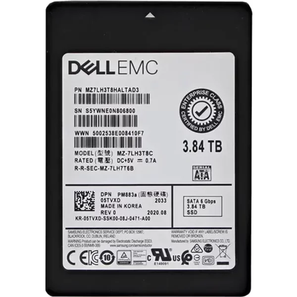 Dell 05TVXD | 3.84TB Triple-Level Cell Sata 6Gb/S Read Intensive 2.5-Inch Solid State Drive-image