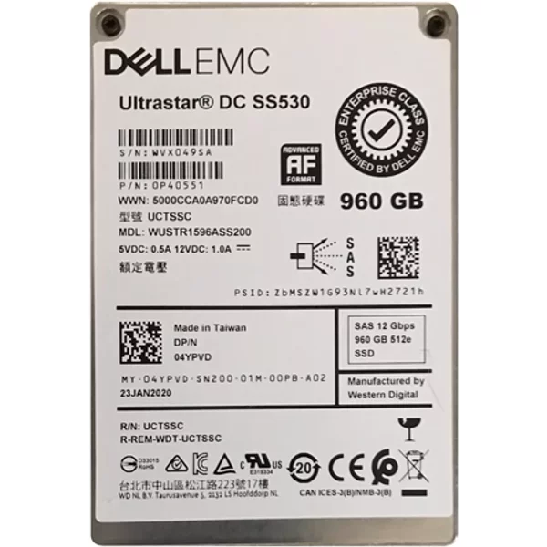 Western Digital WUSTR1596ASS200 | Ultrastar Dc SS530 Series 1.6TB Triple-Level-Cell Sas 12Gb/S 2.5-Inch Solid State Drive-image