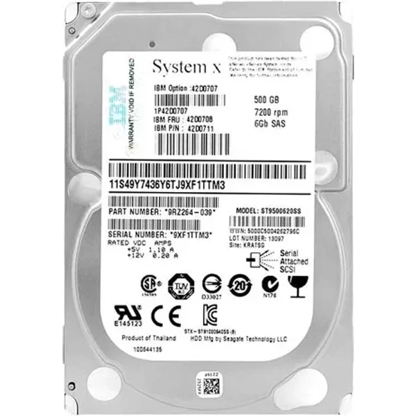 IBM 42D0711 | 500GB 2.5-Inch SAS 7200RPM 6Gb/S HS Hard Drive-image