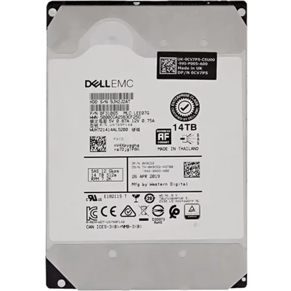Dell K9CD3 | 14TB 7200RPM SAS 12Gb/S Hot-Pluggable 512MB Cache (512E) 3.5-Inch Nearline Hard Drive For Poweredge Servers-image