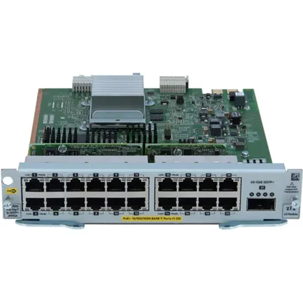 Hp J9992A | Aruba 20 X Poe+ Ports 1000Base-T Macsec + 1 X Port Qsfp+ Module For 5400R Zl2 Switch Series-image