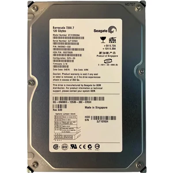 Seagate 9W2083-032 | Barracuda 7200.7 Series 120GB 7200RPM IDE Ultra ATA/100 (ATA-6) 8MB Cache (Ce) 3.5-Inch Hard Drive-image
