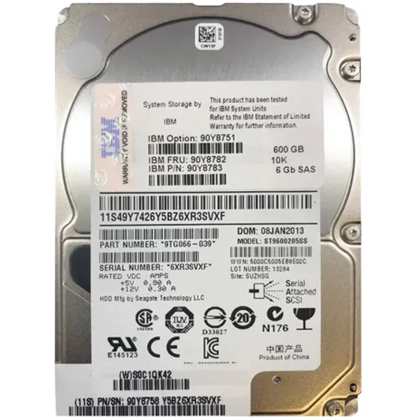 IBM 90Y8751 | 600GB 10000RPM SAS 6Gb/S Hot Swappable 2.5-Inch Hard Drive-image