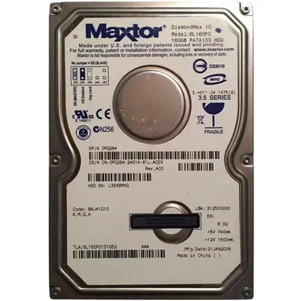 Maxtor 6L160P0 | 160GB 7200RPM IDE Ultra ATA/133 (ATA-7) 8MB Cache Low Profile 3.5-Inch Hard Drive-image