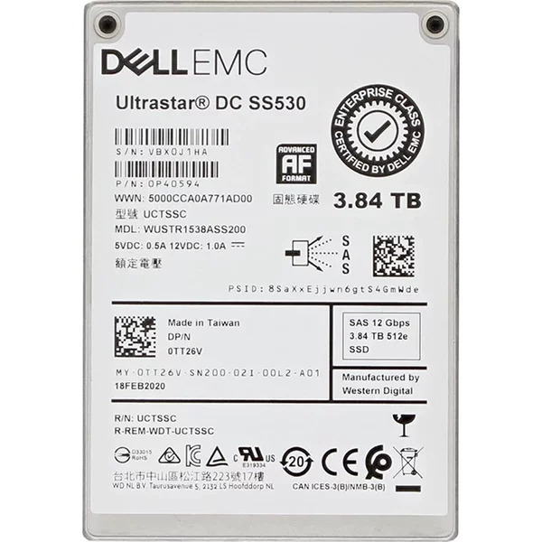 Western Digital WUSTR1538ASS200 | Ultrastar Dc SS530 Series 3.84TB Triple-Level-Cell Sas 12Gb/S 2.5-Inch Solid State Drive-image