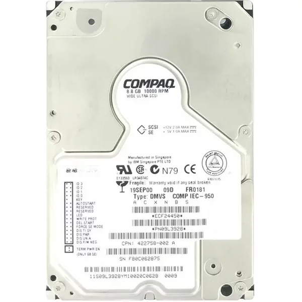 HP 422758-002 | 8.8GB 10000RPM Scsi 80-Pin 3.5-Inch Hard Drive-image