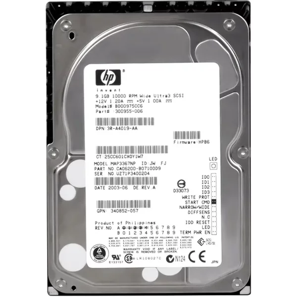 HP 300955-006 | 9.1GB 10000RPM Ultra-160 Scsi (Lvd) 68-Pin 3.5-Inch Hard Drive-image