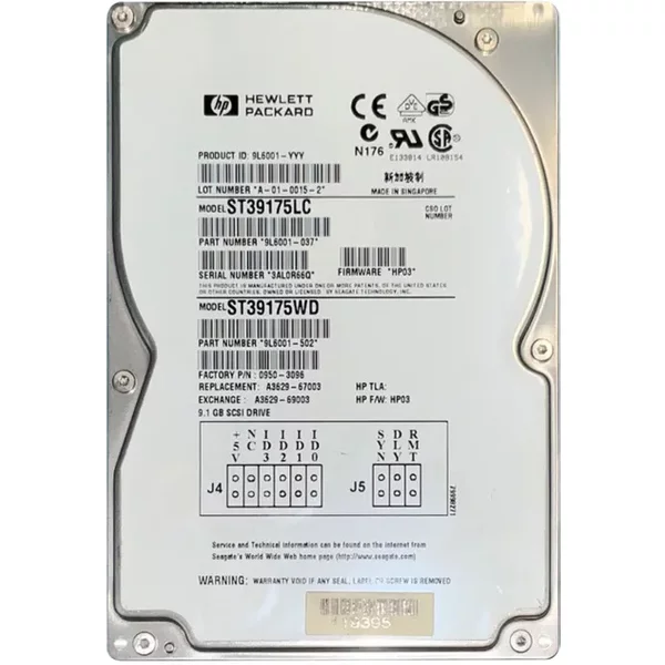 HP A3629-67003 | 9.1GB 7200RPM Ultra Wide Scsi Hot-Pluggable 80-Pin 3.5-Inch Hard Drive-image
