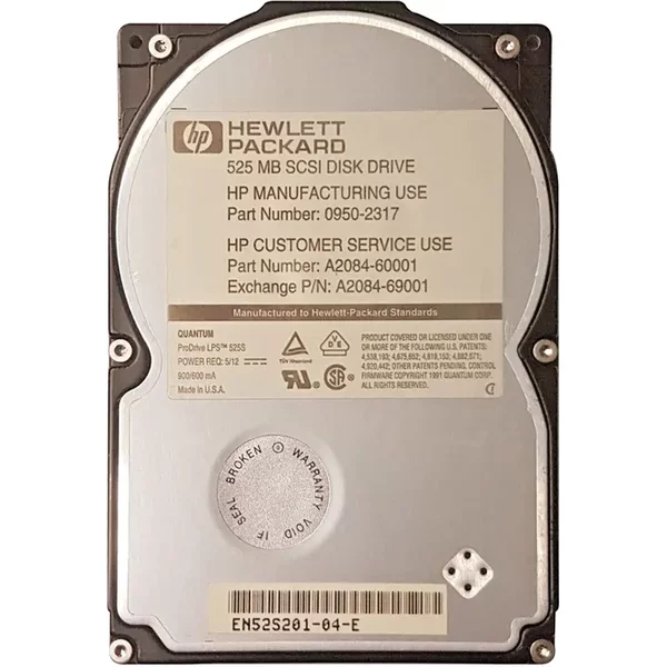 HP A2084-60001 | 525MB 4500RPM Fast Scsi 50-Pin 3.5-Inch Hard Drive-image