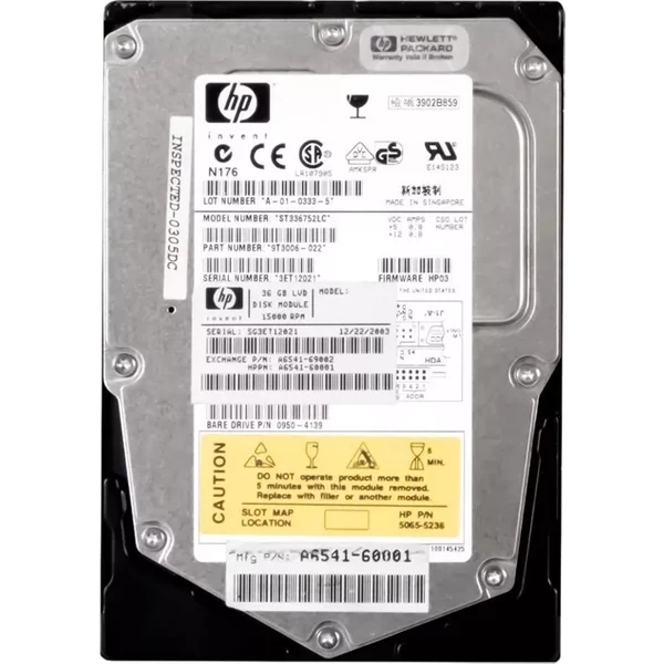 HP A6541-69002 | 36.4GB 15000RPM Ultra160 Scsi Hot Swappable LVD 80-Pin 3.5-Inch Hard Drive-image