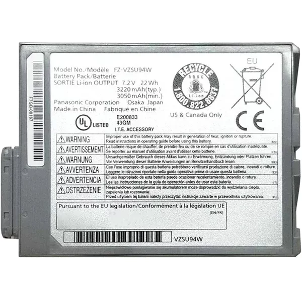 Panasonic FZ-VZSU94W | 3220Mah 7.2V Li-Ion Battery For Toughpad FZ-M1-image