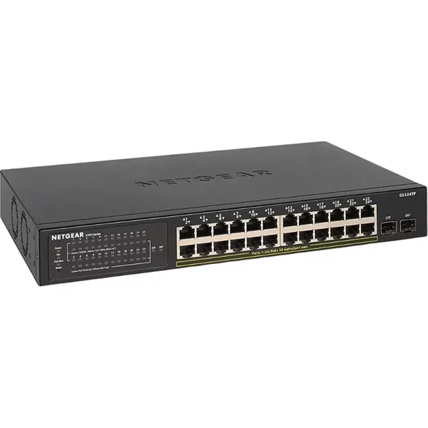 Netgear GS324TP-100PRS | Prosafe S350 Series 24 X Ports Poe+ 10/100/1000Base-T + 2 X Sfp Ports Layer 2 Managed Rack-Mountable Gigabit Ethernet Network Switch-image