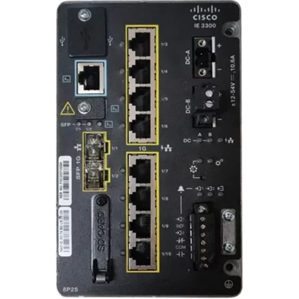 Cisco IE-3300-8P2S-E | Industrial Ethernet 3300 Series IE-3300-8P 8 X Ports Poe+ 10/100/1000Base-T + 2 X Sfp Ports Layer 3 Managed Din Rail Mountable Gigabit Ethernet Network Switch-image