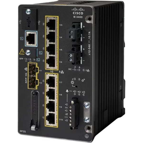 Cisco IE-3400-8P2S-A | Catalyst 3400 Rugged Series IE-3400-8P2S 8 X Ports Poe+ 10/100/1000Base-T + 2 X Ports Sfp Layer 3 Managed Gigabit Ethernet Network Switch-image