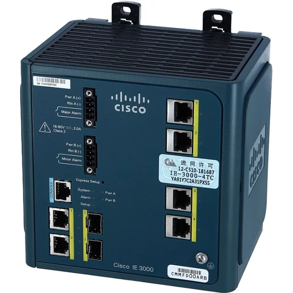 Cisco IE-3000-4TC-E-RF | Industrial Ethernet 3000 Series IE-3000-4TC 4 X Fe Ports 10/100Base-Tx + 2 X Sfp Combo Ports Layer 2 Managed Din Rail Mountable Fast Ethernet Switch-image