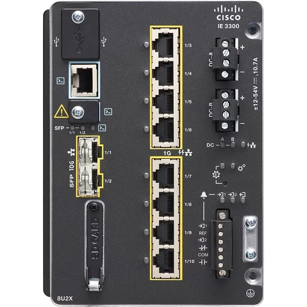 Cisco IE-3300-8U2X-E | Catalyst IE3300 Rugged Series IE-3300-8U2X 8 X Ports (4 X Ports Poe) 10/100/1000Base-T + 2 X Ports Sfp+ Layer 3 Managed Gigabit Ethernet Network Switch-image