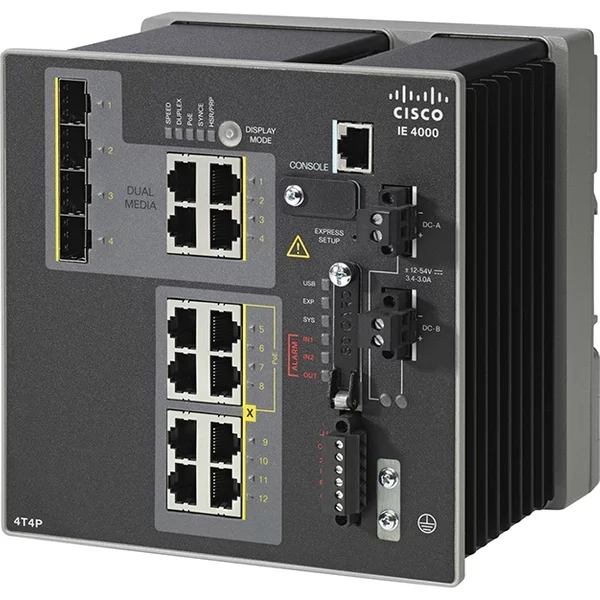 Cisco IE-4000-4T4P4G-E-RF | Industrial Ethernet 4000 Series 4 X Ports 10/100Base-Tx + 4 X Ports Poe+ Fe + 4 X Combo Gigabit Sfp Ports L3 Managed Rail-Mountable Ge Network Switch-image