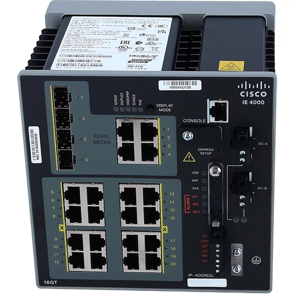 Cisco IE-4000-16GT4G-E | Industrial Ethernet 4000 Series 16 X Ports 10/100/1000Base-T + 4 X Ports Combo Gigabit Sfp Layer 3 Managed Gigabit Ethernet Network Switch-image
