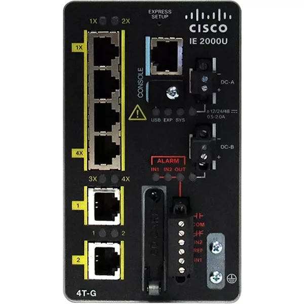 Cisco IE-2000U-4T-G | Industrial Ethernet Ie 2000U Series 4 X Fe Downlinks Ports 10/100Base-Tx + 2 X Ge Sfp Uplinks Ports Layer 2 Managed Din Rail-Mountable Fast Ethernet Network Switch-image