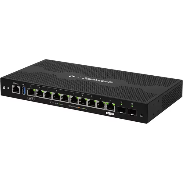 Ubiquiti ER-12 | Edgerouter 12 9 X Port 1000Ase-T + 1 X Port Poe RJ-45 + 2 X Port Poe Sfp + 1 X Port Sfp Layer 3 Advanced Network Router-image