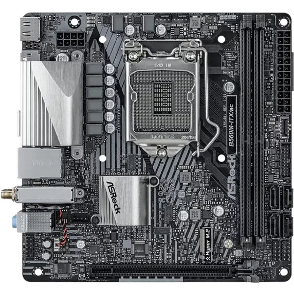 Asrock B560M-ITX/AC | LGA1200/ Intel B560/ DDR4/ SATA3&USB3.2/ M.2/ Wifi&Bluetooth/ Mini-Itx System Board (Motherboard)-image