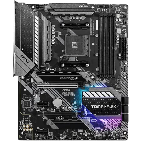 Msi MAG-B550-TOMAHAWK | Socket AM4 Amd B550 Chipset Atx System Board (Motherboard) Supports Ryzen 5000/3000 Series DDR4 4X Dimm-image