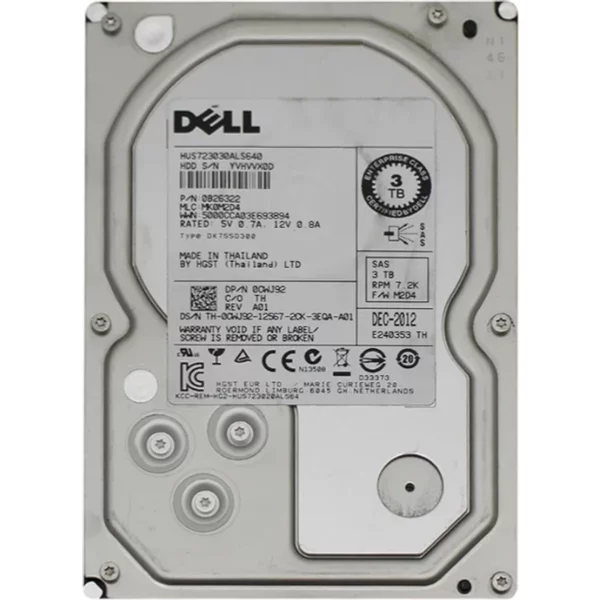 Dell 0CWJ92 | 3TB 7200RPM Nearline SAS 6Gb/S 3.5-Inch Hard Drive For Poweredge Server-image