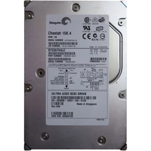 Dell 0D5958 | 36GB 15000RPM Ultra320 Scsi Hot-Pluggable 80-Pin 3.5-Inch Hard Drive-image