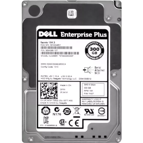 Dell 0FJM3K | 300GB 15000RPM SAS 6Gb/S Hot-Pluggable 2.5-Inch Hard Drive For Equallogic Storage Array-image