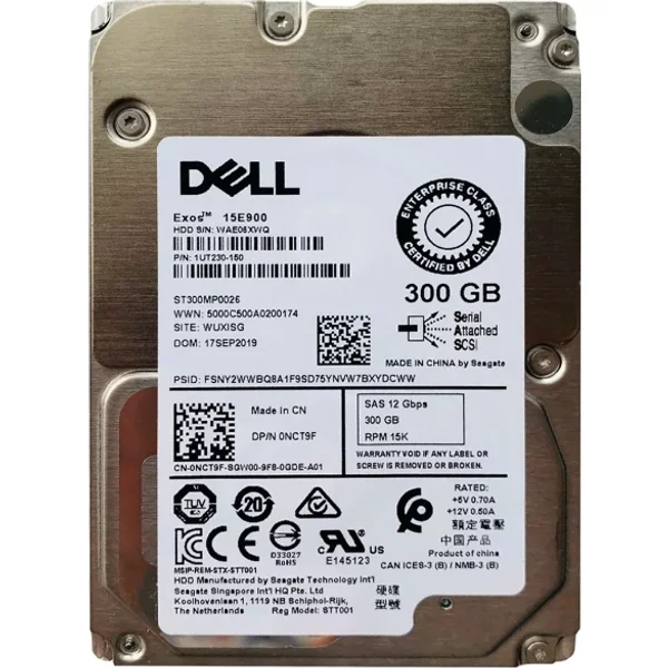 Dell 0NCT9F | 300GB 15000RPM SAS 12Gb/S Hot-Pluggable (512N) 2.5-Inch Hard Drive For Poweredge Servers-image