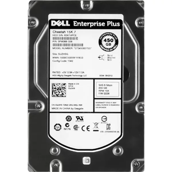 Dell 03J3K9 | 450GB 15000RPM SAS 6Gb/S Hot-Pluggable 16MB Cache 3.5-Inch Hard Drive-image