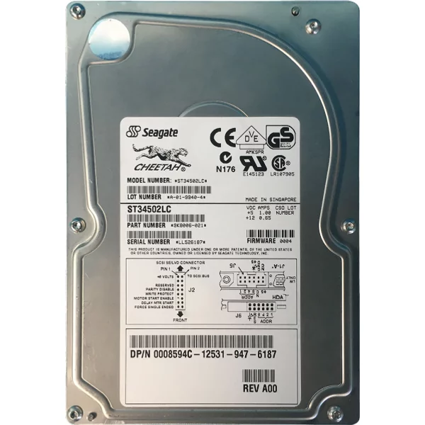 Seagate 9K8006-021 | Cheetah 9LP Series 4.55GB 10000RPM Wide Ultra2 Scsi 1MB Cache (Ce) 80-Pin 3.5-Inch Hard Drive-image