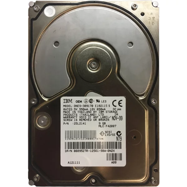 IBM 25L2141 | 9.1GB 7200RPM Ultra2 Wide Scsi 68-Pin 2MB Cache 3.5-Inch Hard Drive-image