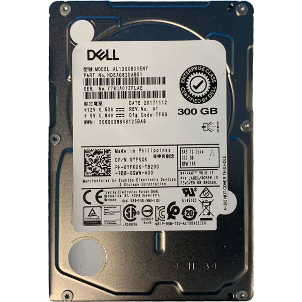 Toshiba AL13SXB30ENY | 300GB 15000RPM SAS 12Gb/S 128MB Cache 2.5-Inch Hard Drive-image