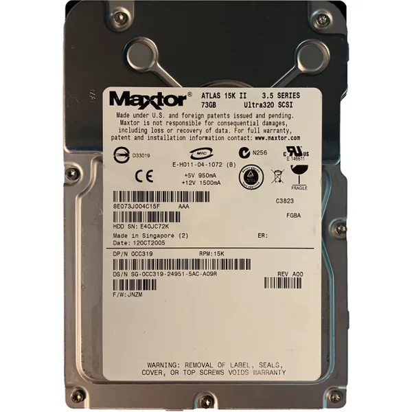 Dell CC319 | 73GB 15000RPM Ultra320 Scsi 8MB Cache 80-Pin 3.5-Inch Hard Drive-image