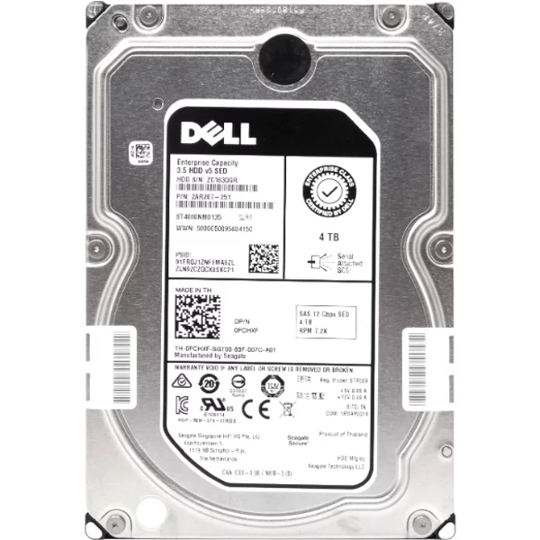 Dell Fchxf | 4TB 7200RPM SAS 12Gb/S Hot-Swappable 3.5-Inch Nearline Hard Drive For Poweredge Servers-image